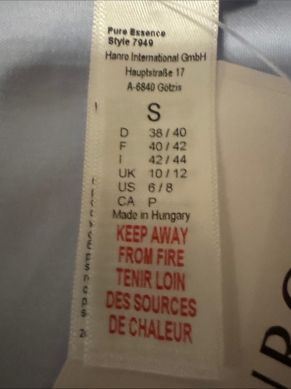 Hanro Light Blue Womens Long-Sleeve Button Front Pajama Top - Picture 3 of 5